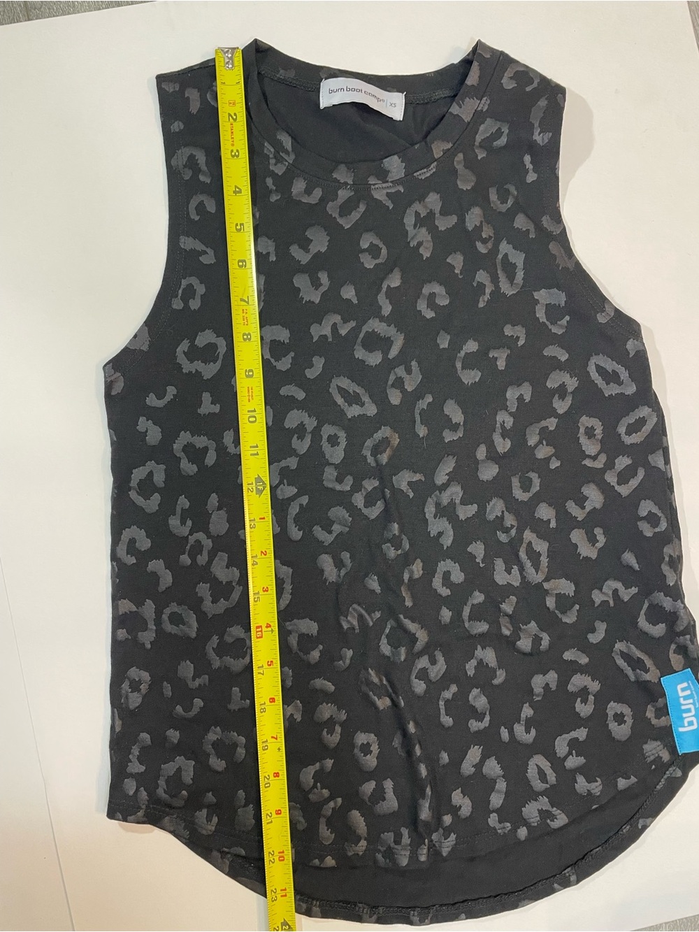 Burn Boot Camp Black on Black Leopard Print Muscle Tank Size XS - Picture 6 of 7